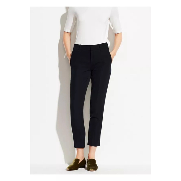 Vince Tapered Trouser Dress Pants Black Size 2 - Picture 1 of 12
